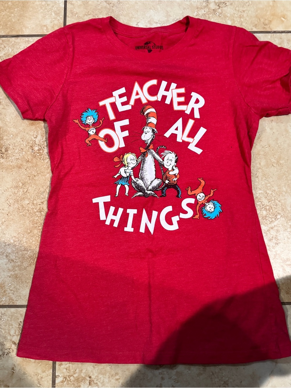 Red 'Teacher of All Things' Short Sleeve Graphic Tee